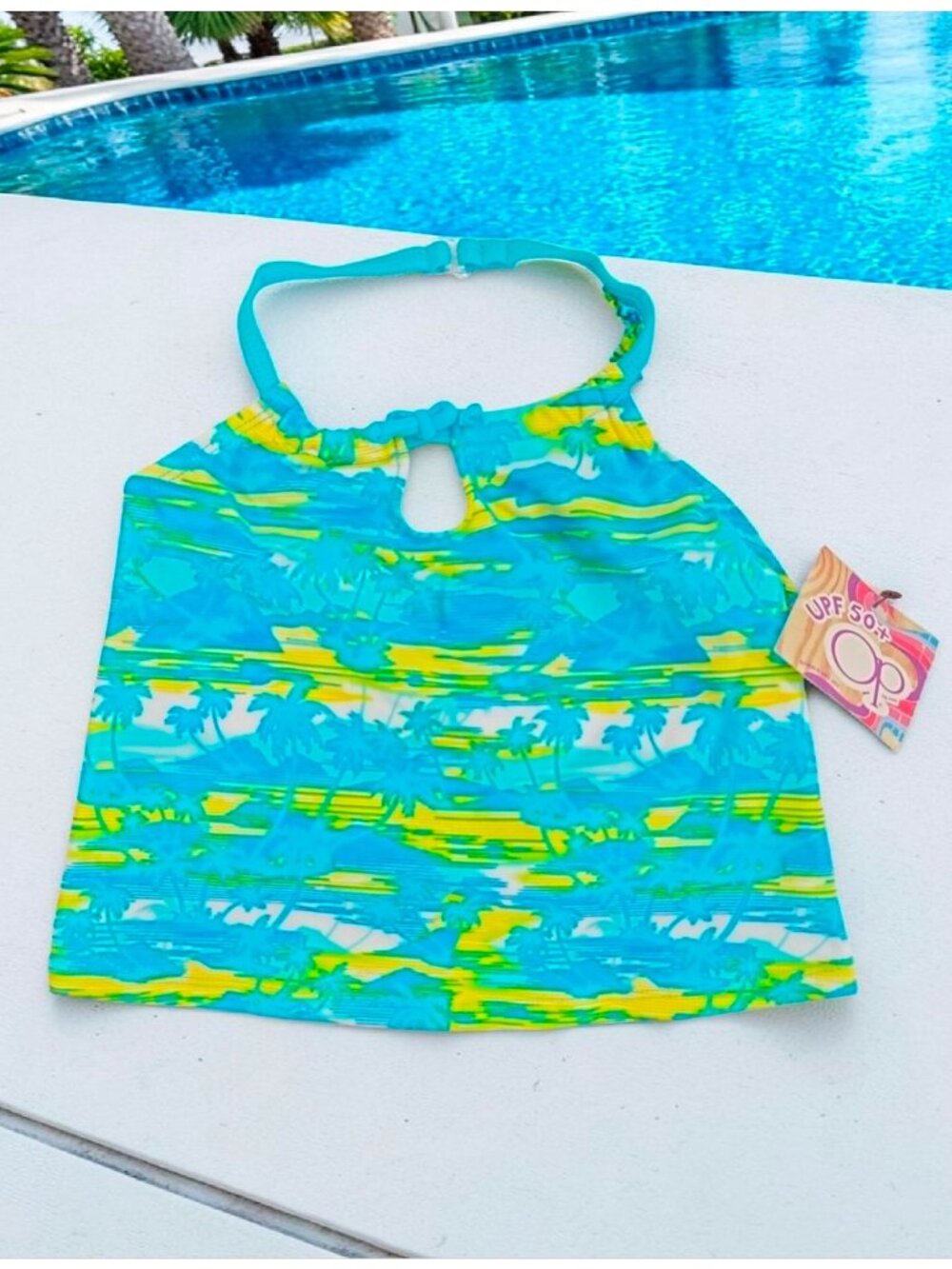 Baby Girls Two-Piece Tankini Swimsuit With Palm Print & UPF 50+ Sun Protection - Picture 3 of 10